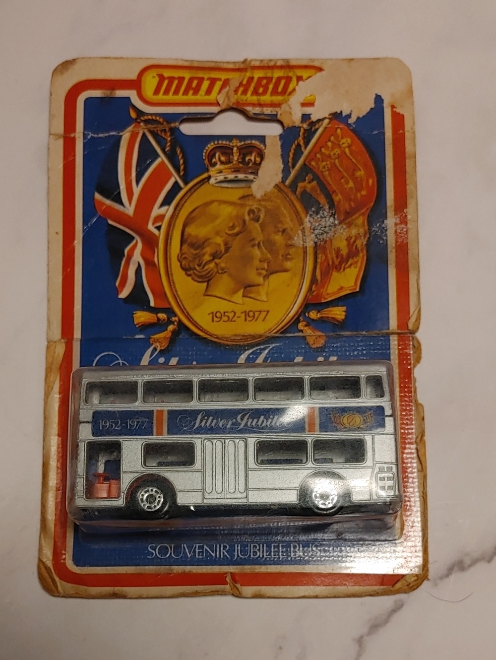 Matchbox Vintage 1952-1977 Souvenir Silver Jubilee Bus, Silver & Blue